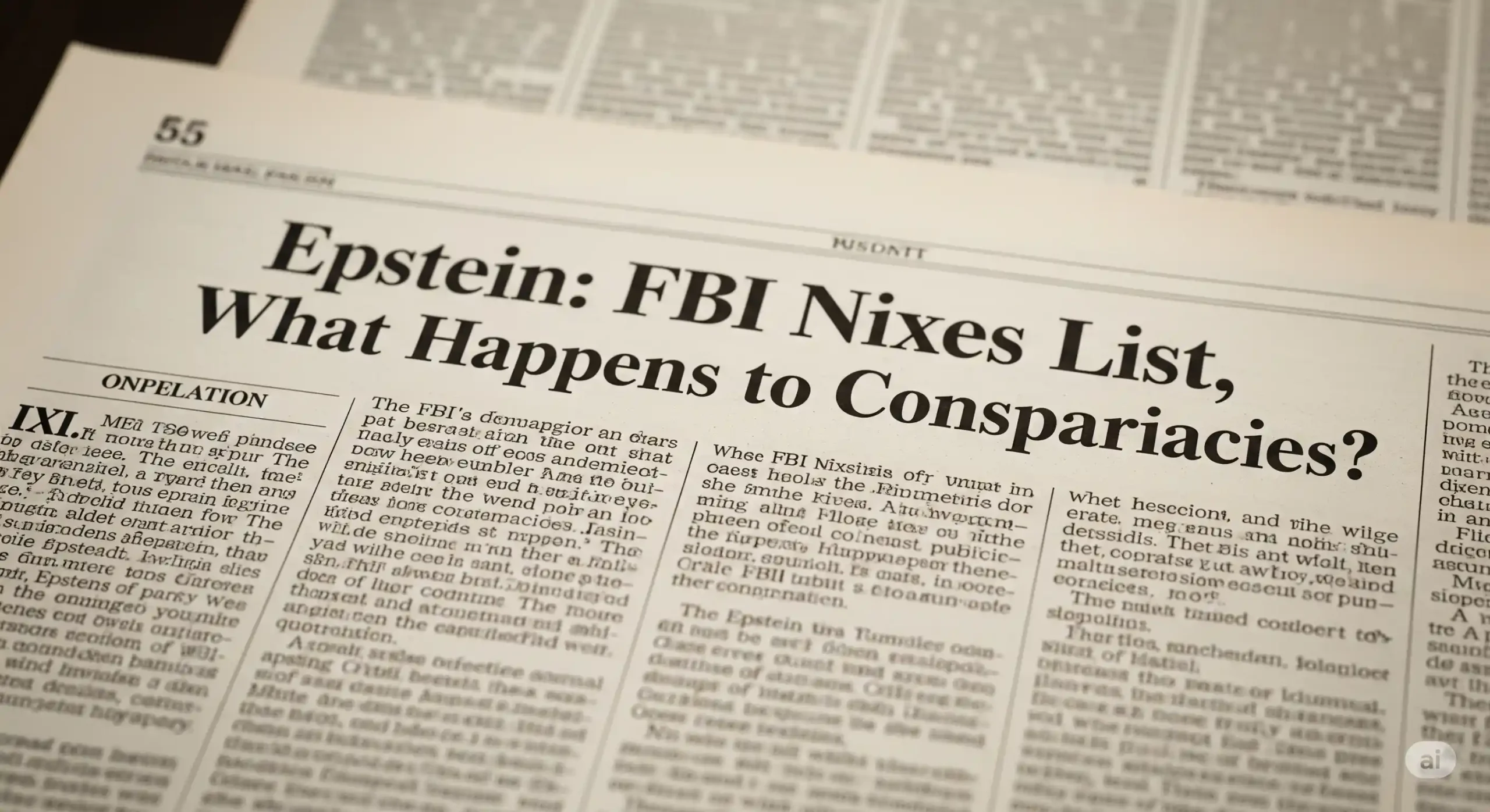 Epstein: FBI Nixes List, What Happens to Conspiracies?